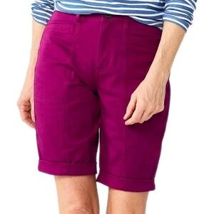Croft & Barrow Womens Shorts Size 16 Purple Mid Rise Pockets NWT